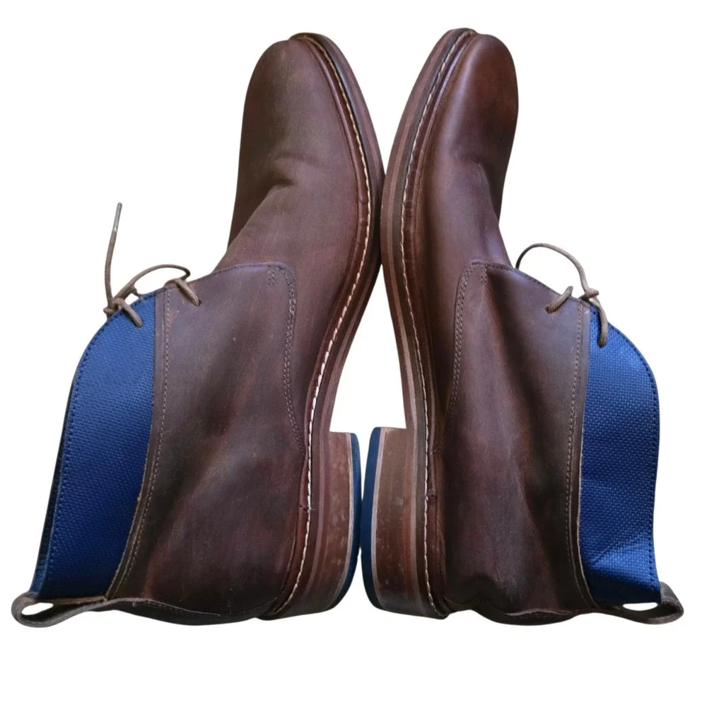 Cole Haan Shoes Men's 10 M Colton Chukka Brown Leather Blue Boots C11771